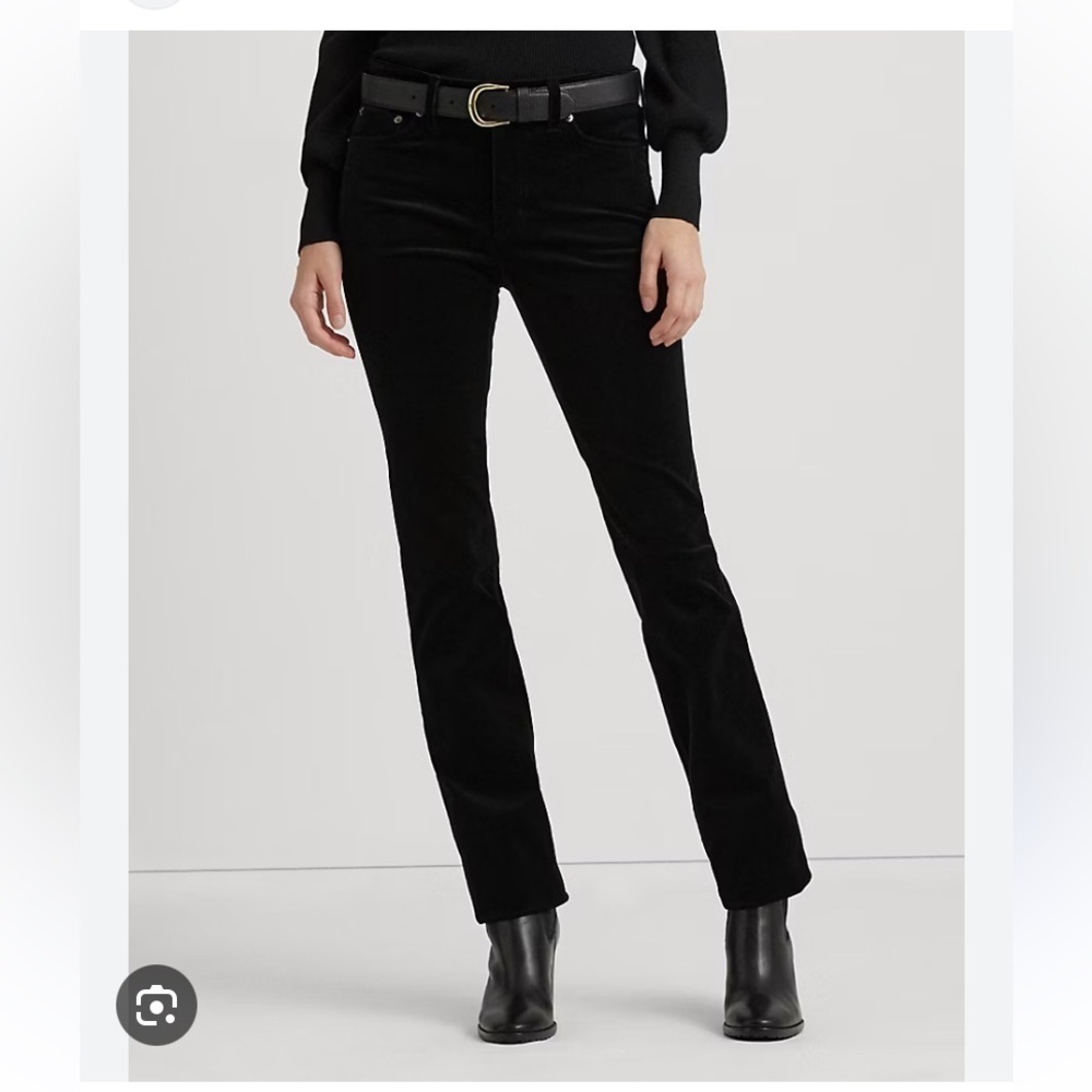 Lauren Ralph Lauren corduroy pant women 12 black classic straight